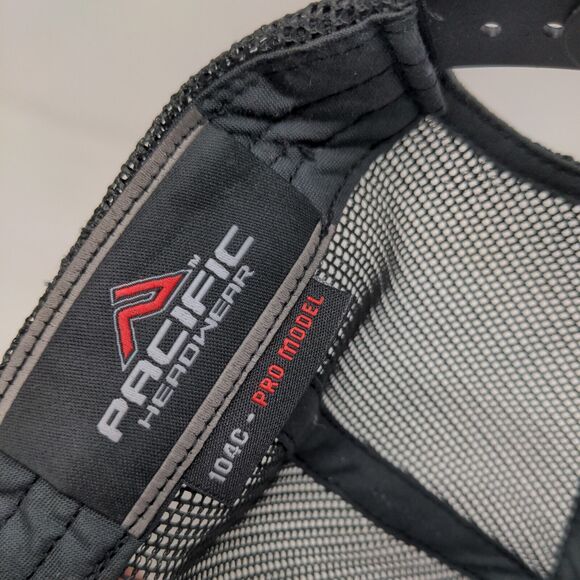 Pacific Headwear Men's Snapback Mesh Back Hat Black Embroidered ADU Outing Logo - Picture 7 of 8